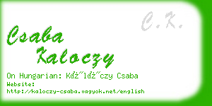 csaba kaloczy business card